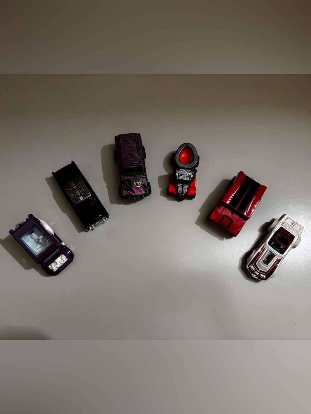 Assorted Toy Cars Set - Red, Black, Purple